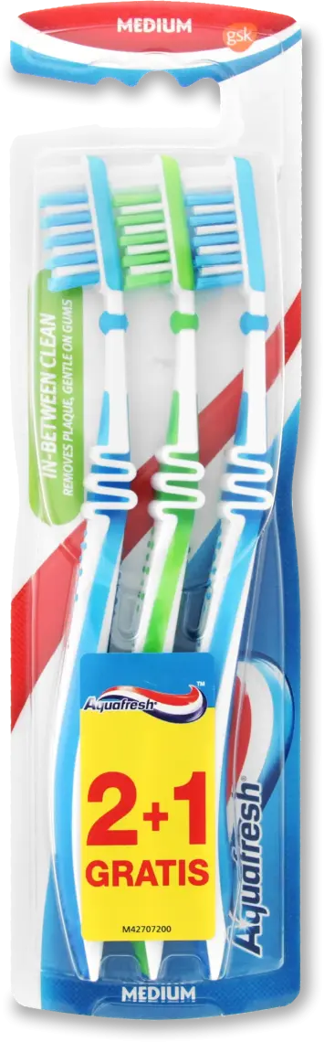 Щітка зубна Aquafresh In-between Clean середньої жорсткості 3 шт