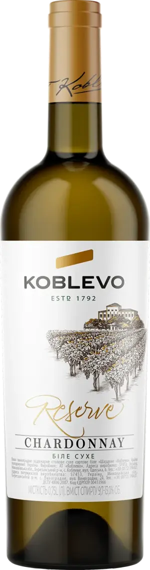 Вино Koblevo Reserve Wine Шардоне біле сухе 0.75 л
