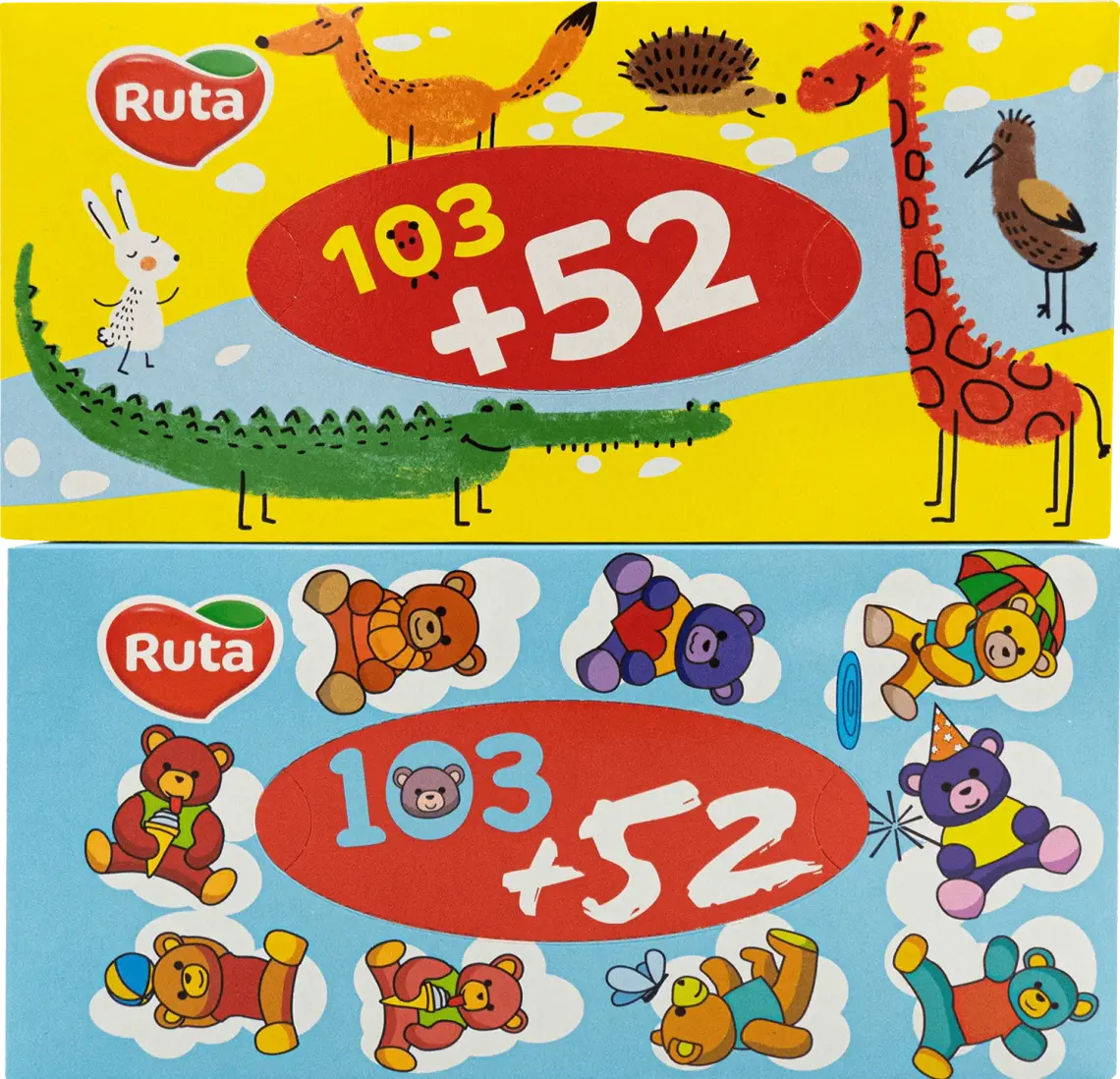 Серветки Ruta Kids косметичні 2-шарові 155 шт