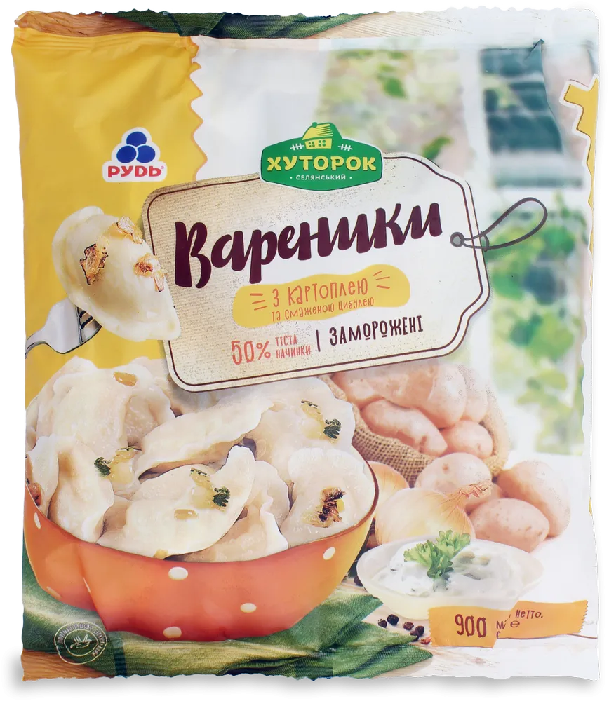 Вареники Хуторок з картоплею та смаженою цибулею 900 г