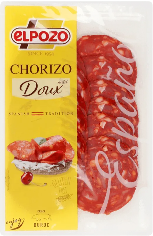 Ковбаса ElPozo Chorizo Extra копчена з рубленою свининою й паприкою нарізка 80 г