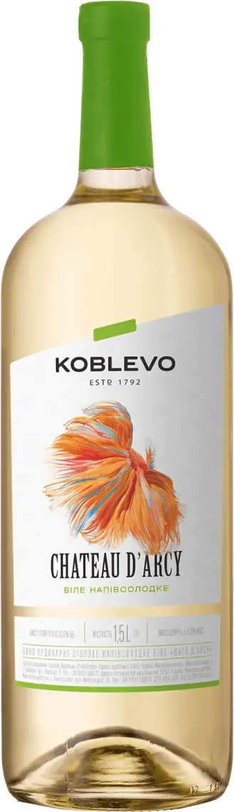 Вино Koblevo Бордо Шато Дарсі біле напівсолодке 1.5 л