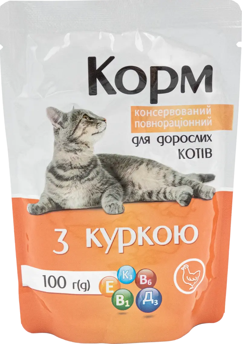 Корм для котів ЧИСТА ВИГОДА! з куркою 100 г