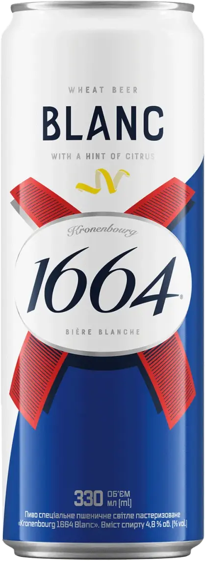 Пиво Kronenbourg 1664 Blanc світле нефільтроване 4.8% 0.33 л