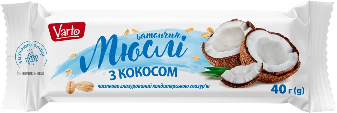 Батончик-мюслі Varto з кокосом 40 г