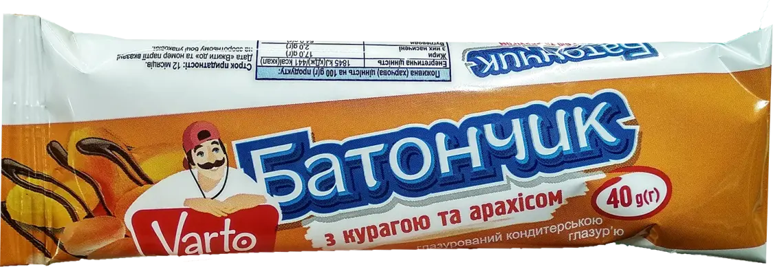 Батончик Varto злаковий з курагою і арахісом 40 г