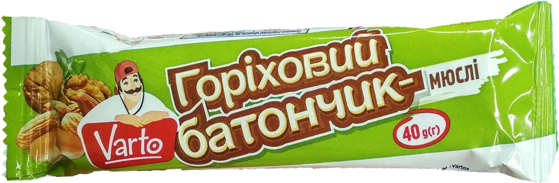 Батончик-мюслі Varto горіховий 40 г