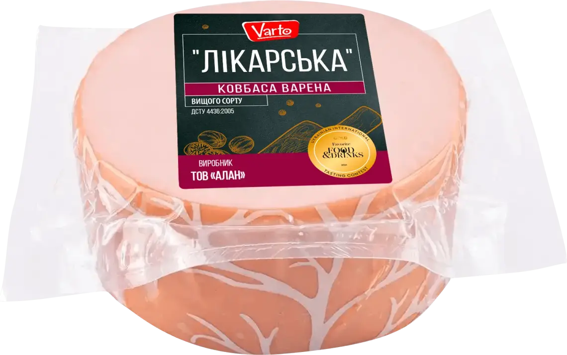 Ковбаса Varto Лікарська варена вищого гатунку вагова