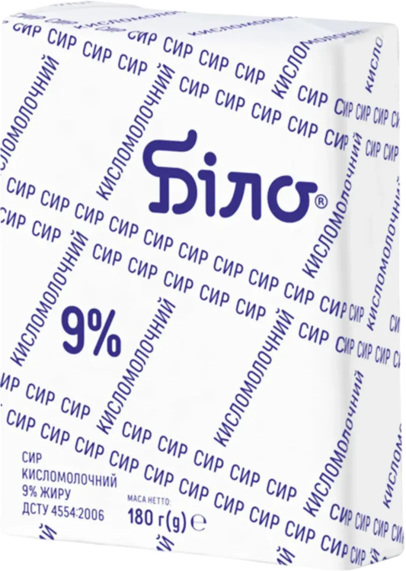 Сир Біло кисломолочний 9% 180 г