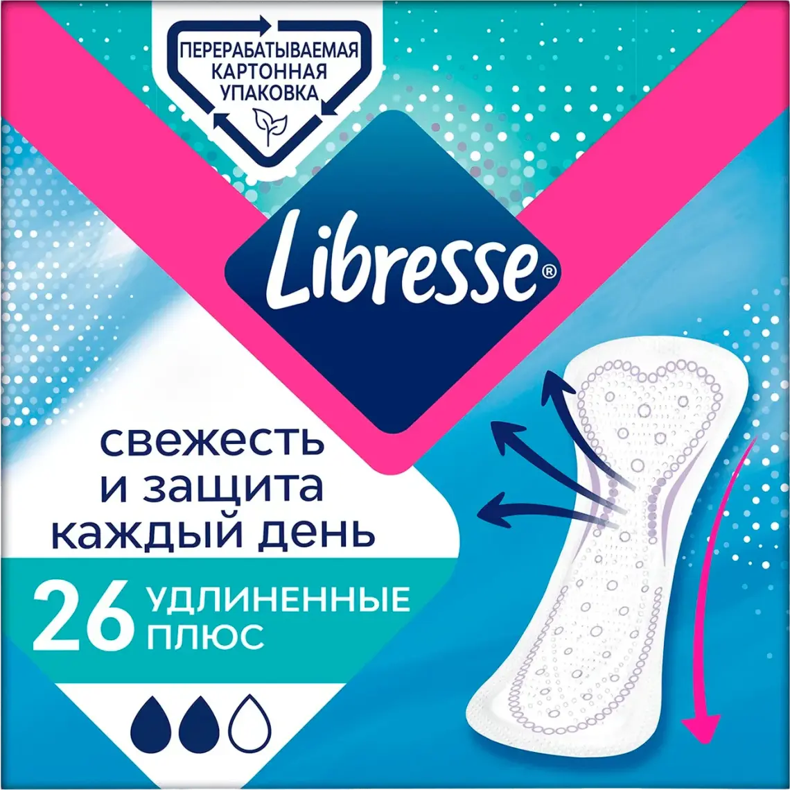 Прокладки щоденні Libresse Dailies Protect Long Plus 26 шт.