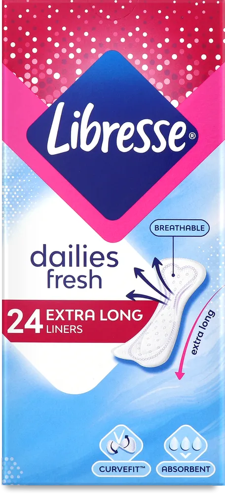 Прокладки щоденні Libresse Dailies Fresh Extra Long 24 шт