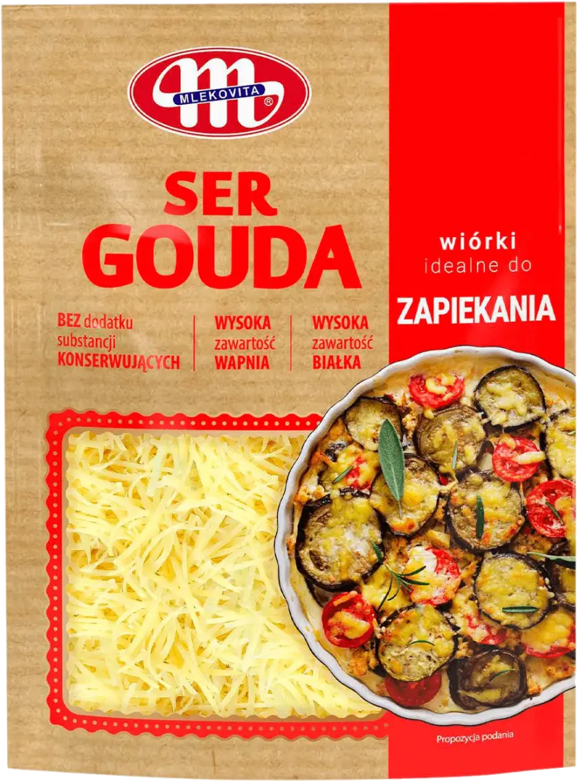 Сир Mlekovita Gouda тертий 45% 150 г