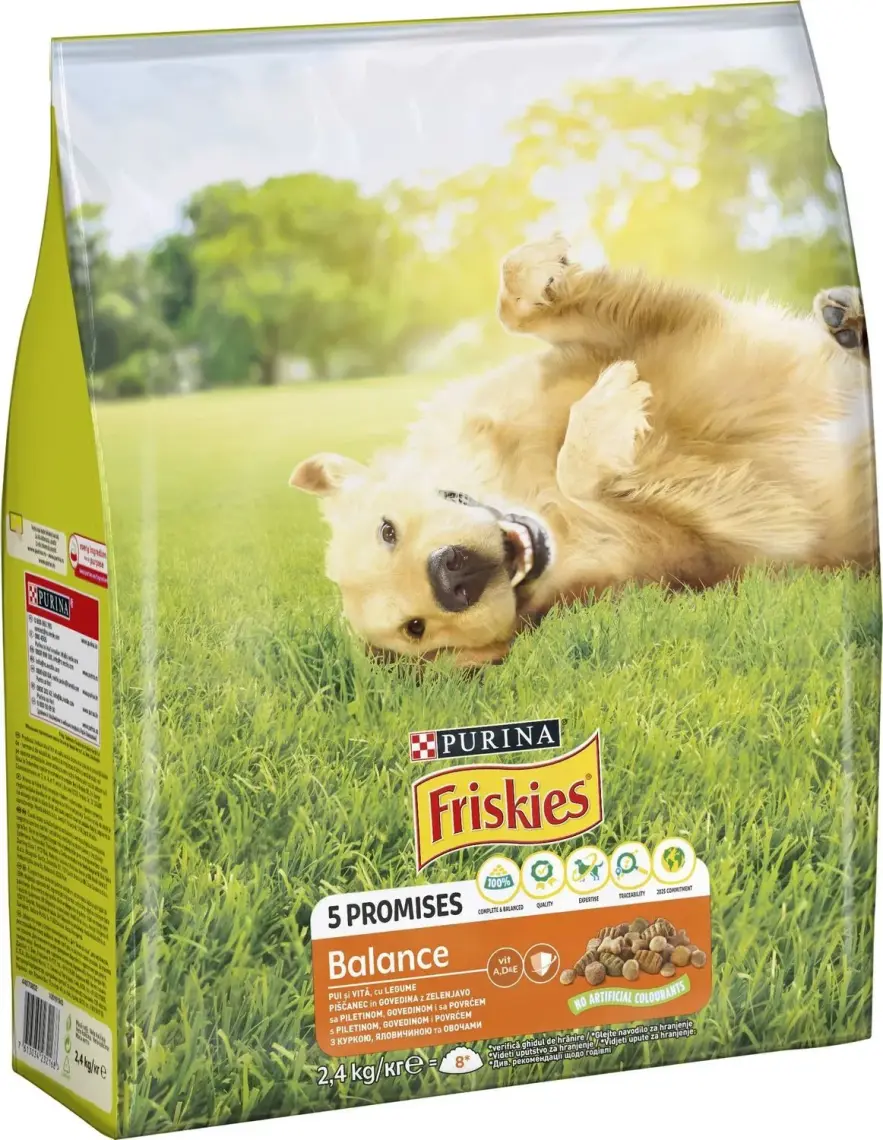 Сухий корм Friskies Balance для дорослих собак з куркою, яловичиною та овочами 2.4 кг