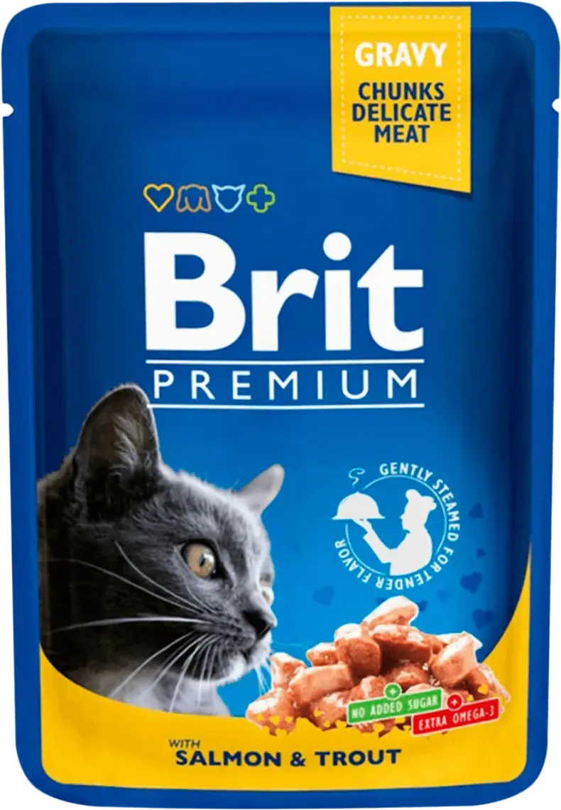 Корм для котів Brit Premium вологий з лососем і фореллю 100 г
