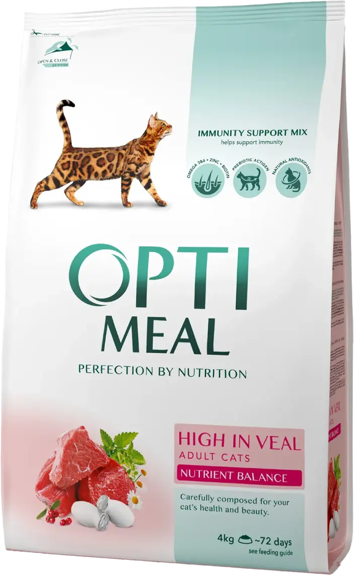 Сухий Корм Optimeal Для дорослих котів Телятина 4 кг