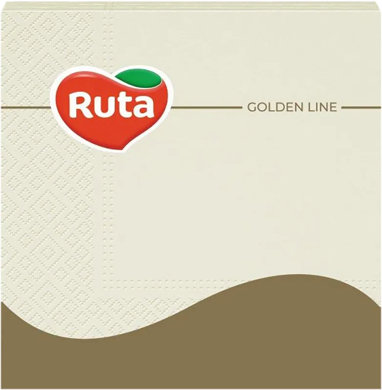 Серветки столові Ruta 3-х шарові шампань 33х33 см, 20 шт