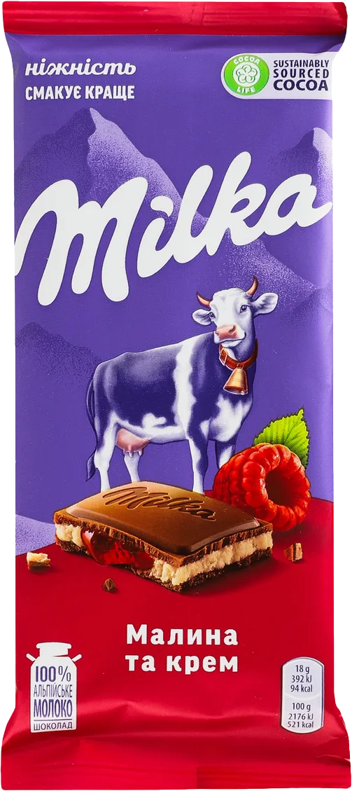 Шоколад Milka Raspberry Creme 90 г