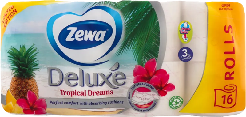 Туалетний папір Zewa Deluxe білий 3-х шаровий 16 шт.