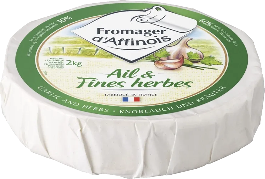 Сир Fromager d'Affinois з часником та травами 60%, ваговий