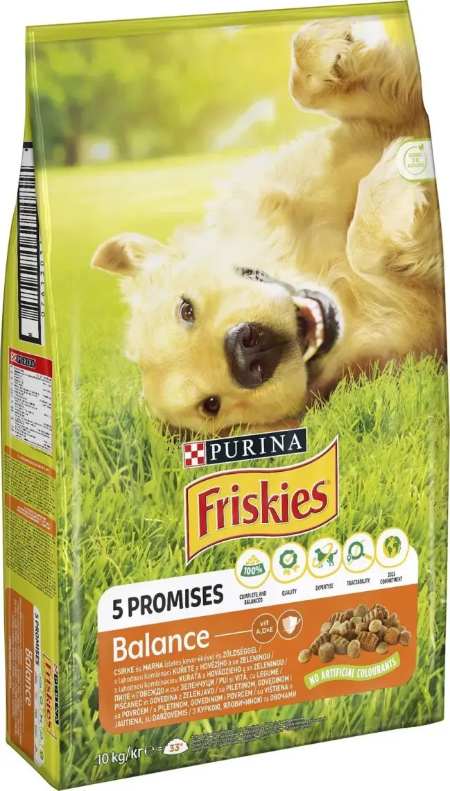 Сухий корм Friskies Balance для дорослих собак з куркою, яловичиною та овочами 10 кг