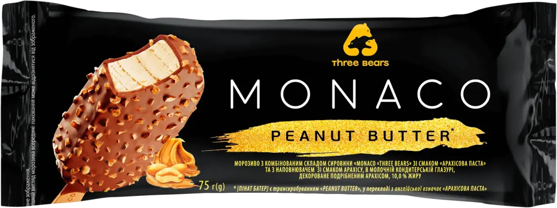 Морозиво Три Ведмеді Monaco Арахісова паста 75 г