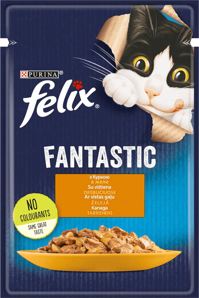 Корм Felix Fantastic з куркою в желе для котів 85 г