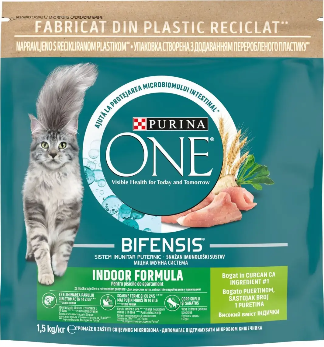 Сухий корм для кішок Purina One Indoor Formula Cat Turkey 1.5 кг