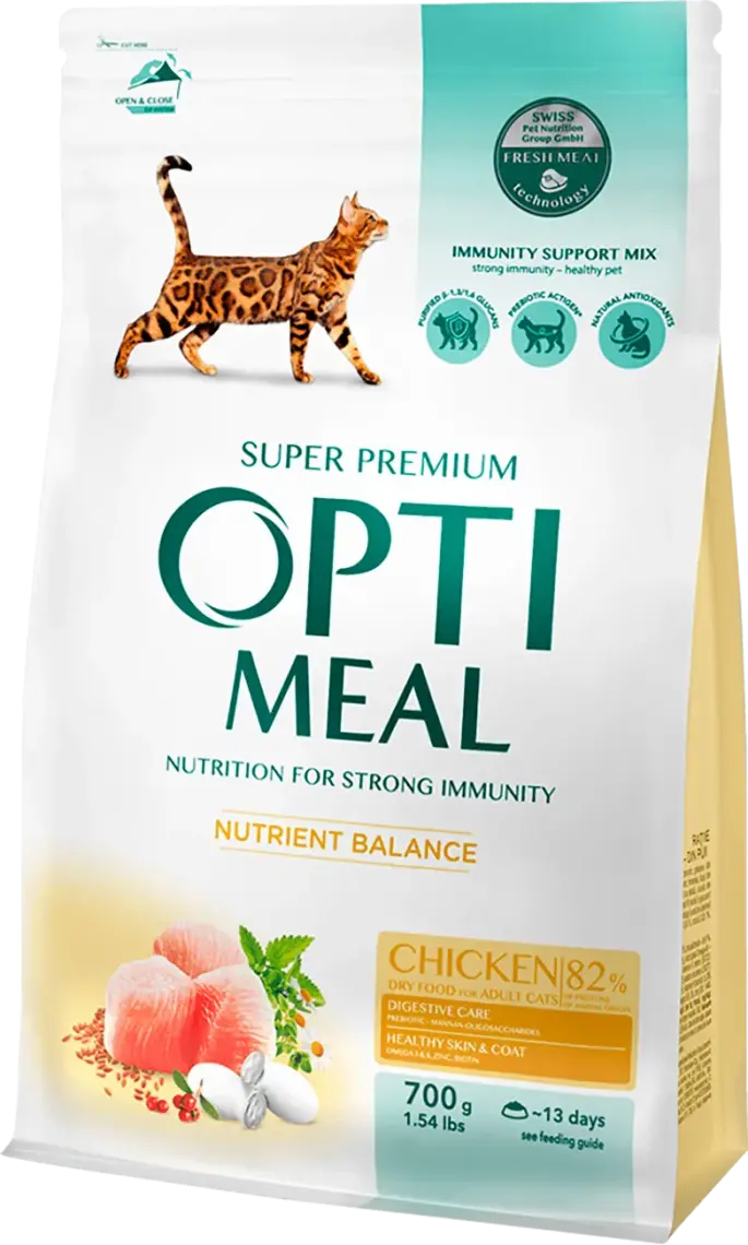 Сухий корм для котів Optimeal зі смаком курки 700 г