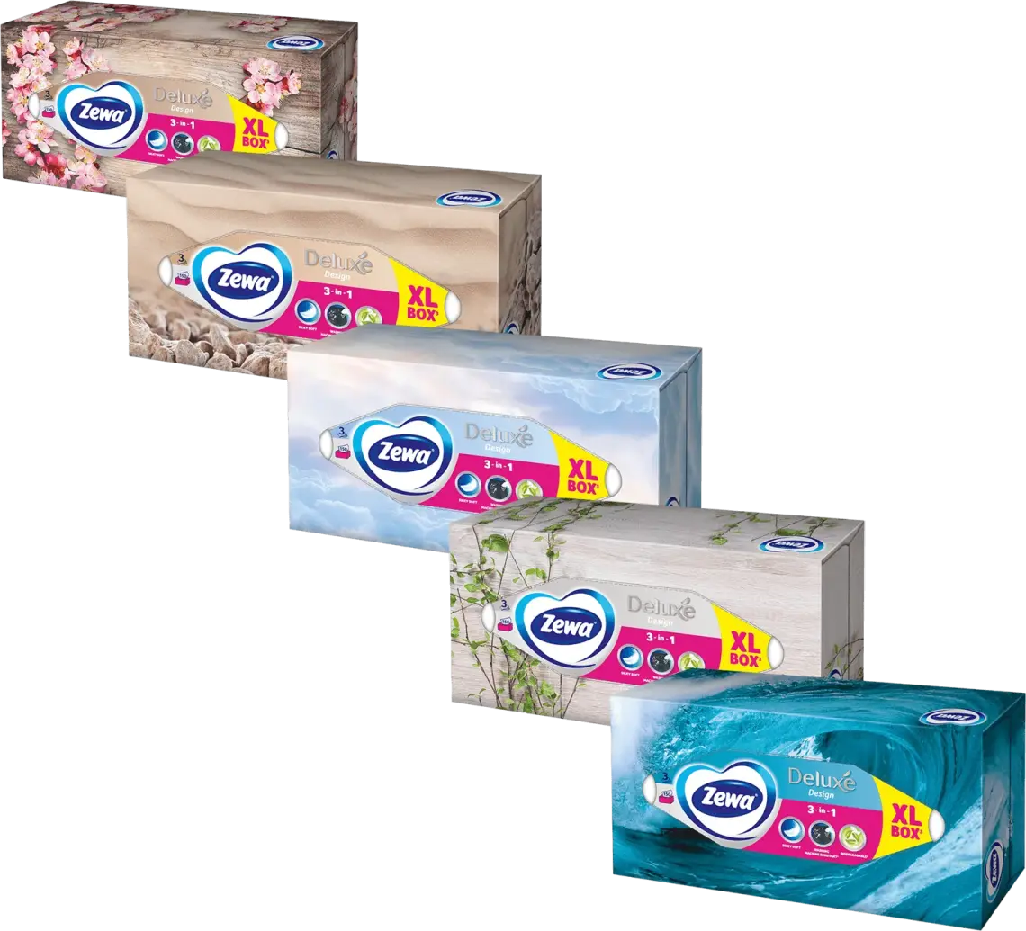 Серветки Deluxe Zewa косметичнi 150 шт.