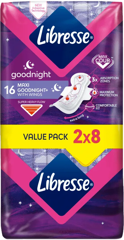 Прокладки гігієнічні Libresse Maxi Goodnight 16 шт