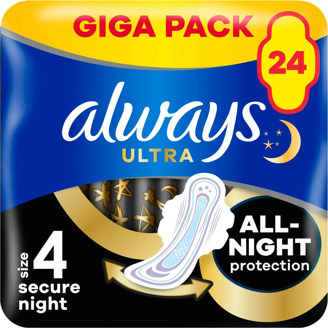 Прокладки Always Ultra Quattro Secure Night 24шт