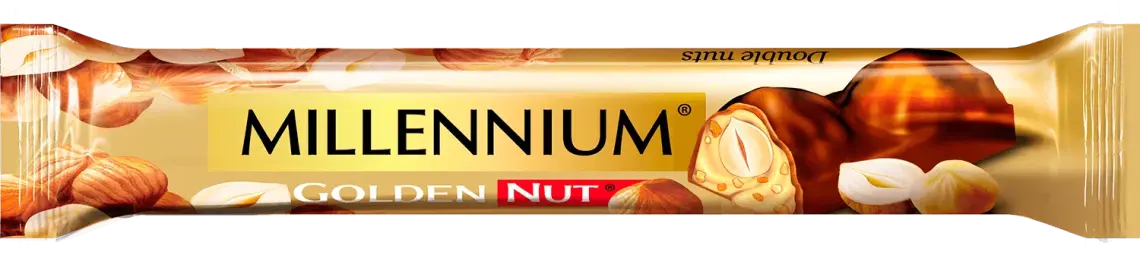 Батончик Millennium Goulden Nut з начинкою та цілими горіхами 40 г