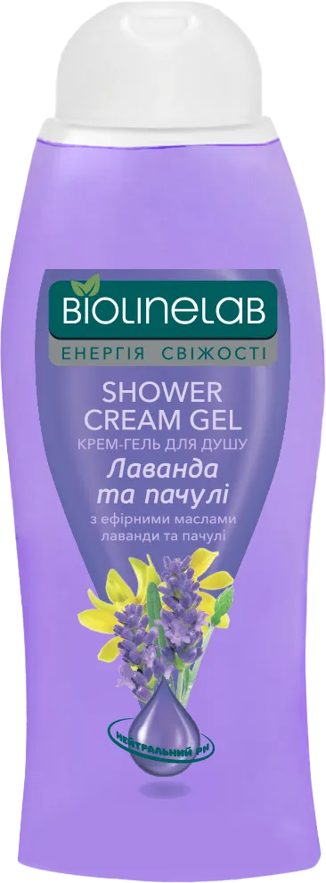 Крем-гель для душу Biolinelab Лаванда та пачулі 400 мл