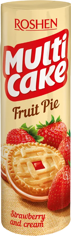 Печиво Roshen Multicake Fruit Pie полуниця-крем цукрове 180 г