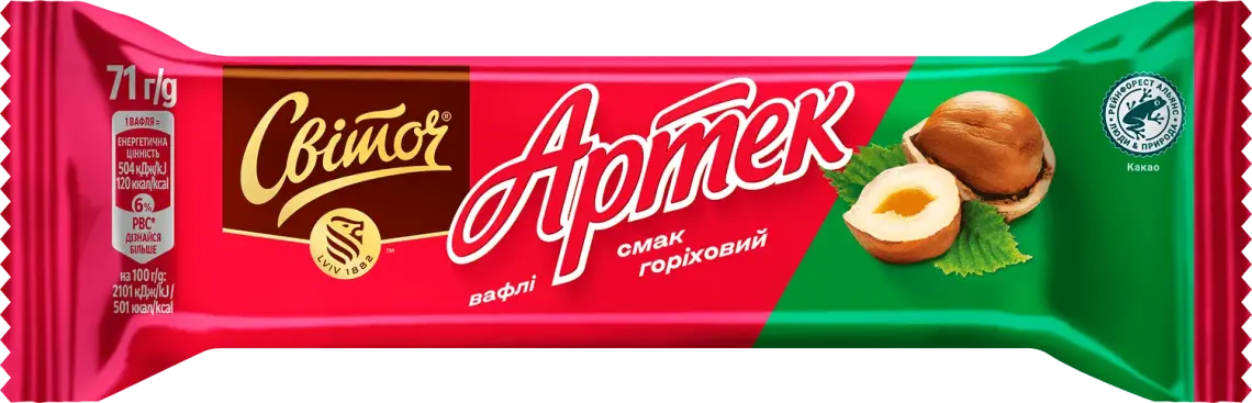 Вафлі Світоч Артек з горіховим смаком 71 г