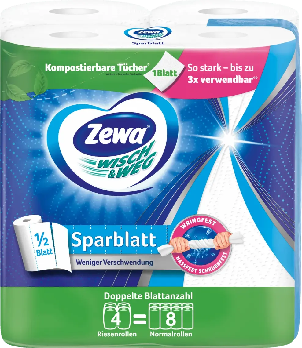 Рушник паперовий Zewa Wisch&Weg 2-х шаровий з малюнком 4 шт