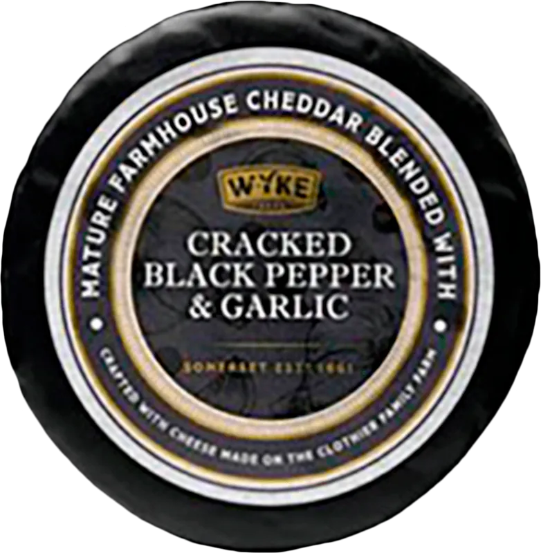 Сир Wyke Farms Чеддер з чорним перцем та часником 55% 100 г