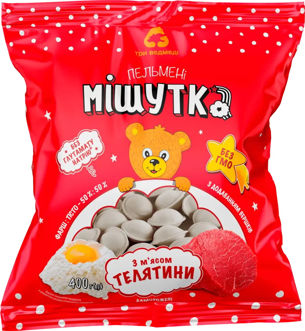 Пельмені Три Ведмеді Мішутка з м`ясом телятини 400 г