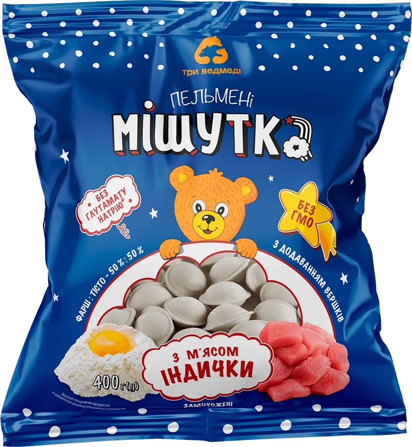 Пельмені Три Ведмеді Мішутка з м`ясом індички 400 г
