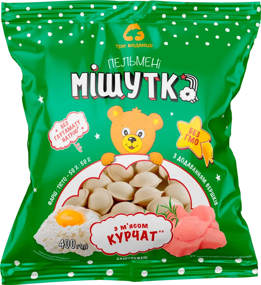 Пельмені Три Ведмеді Мішутка з м`ясом курчат 400 г