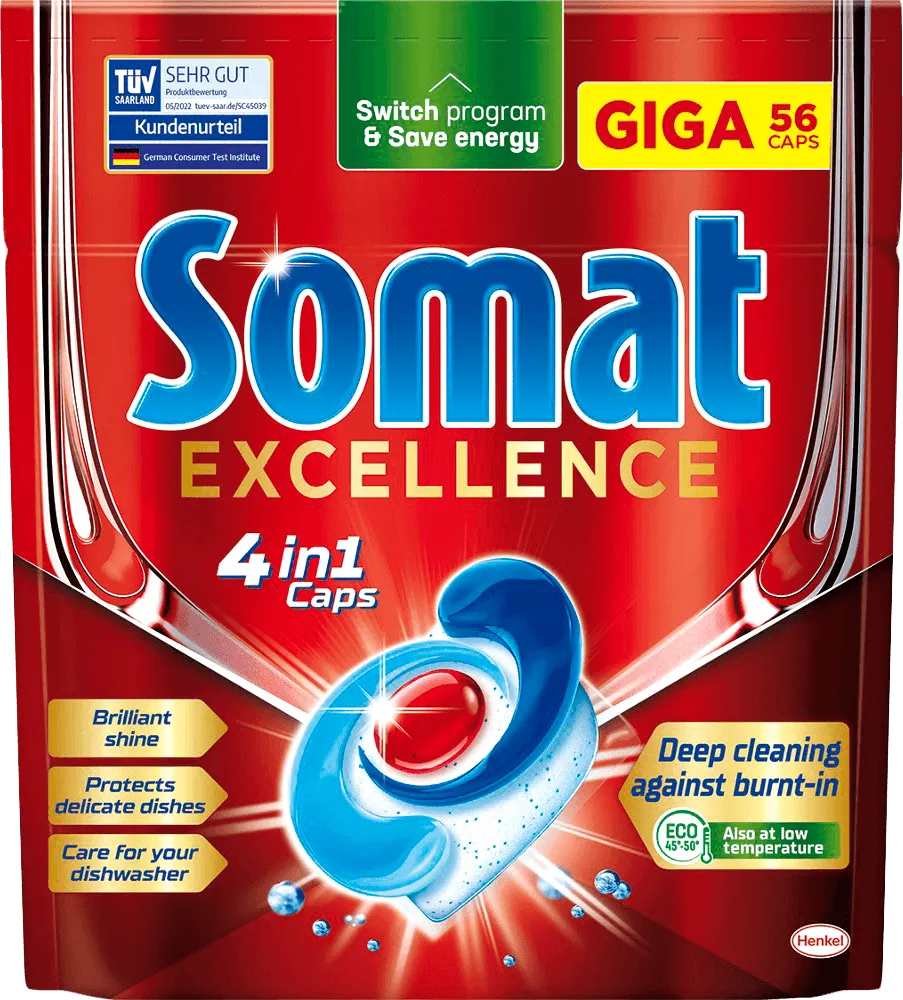 Таблетки для миття посуду у посудомийній машині Somat Exellence 56 шт