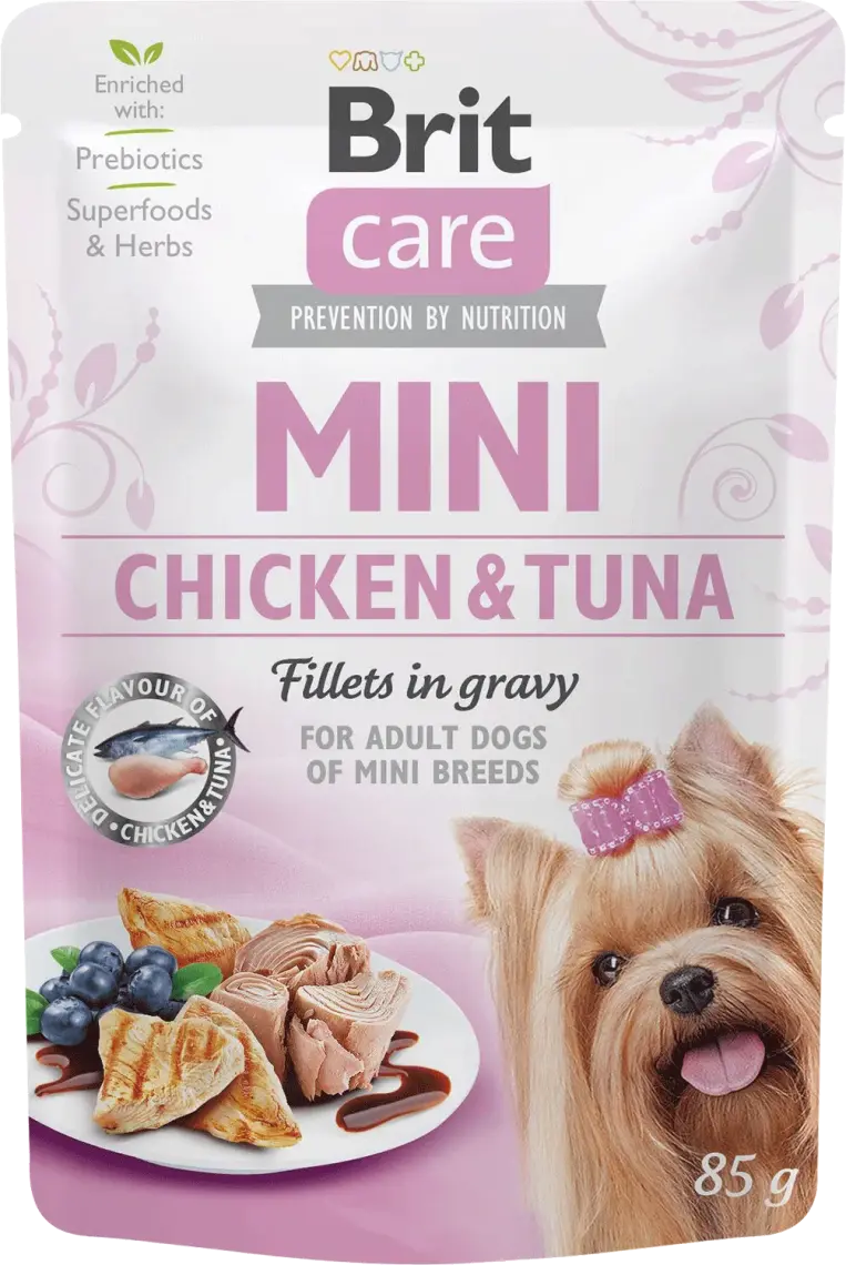 Корм Brit Care для собак малих порід у соусі з філе курки та тунця 85 г