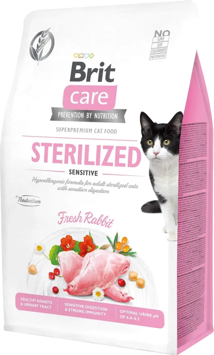 Корм для котів Brit Care Sterilized з кроликом для стерилізованих з чутливим травленням 400 г