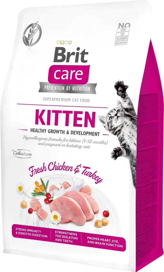 Корм для кошенят Brit Care Kitten з куркою та індичкою 400 г