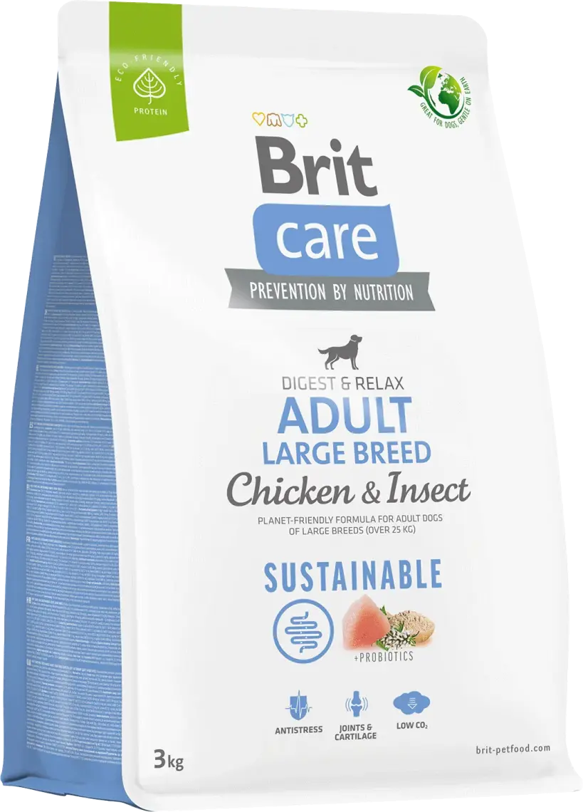 Корм для собак Brit Care з куркою та комахами для великих порід 3 кг