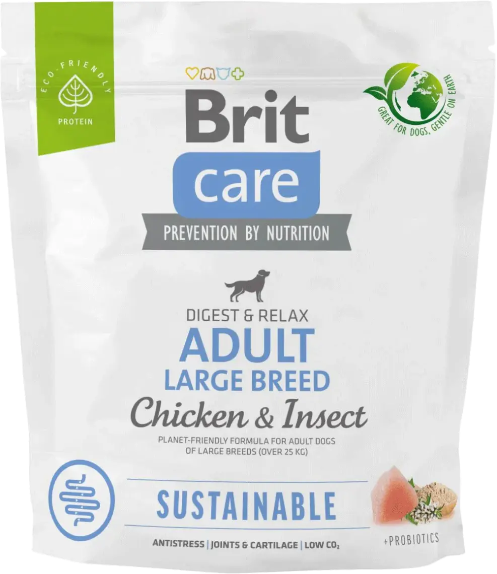 Корм для собак Brit Care з куркою та комахами для великих порід 1 кг