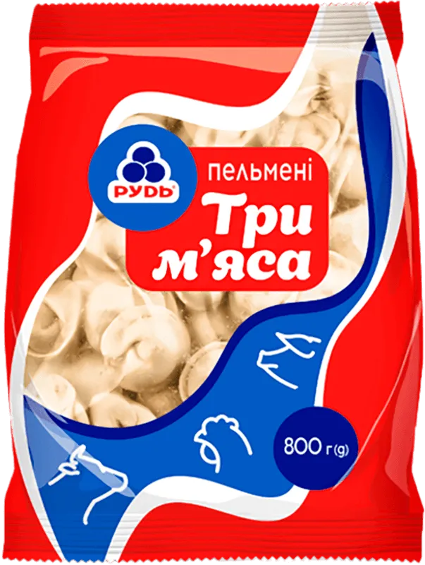 Пельмені Рудь Три м`яса 800 г