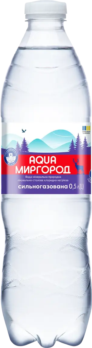 Вода питна Varto Aqua Миргород природна сильногазована 0,5 л