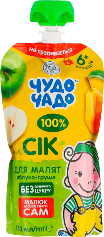 Сік Чудо-Чадо груша та яблуко 130 мл