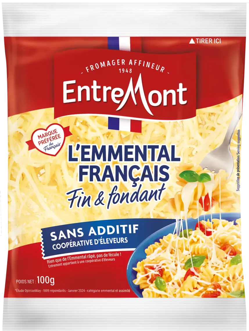 Сир Entremont Ementaler тертий 45% 100 г